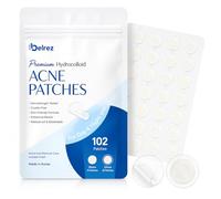 Belrez Acne Pimple Patches (102 Count) - Hydrocolloid Spot Treatment with Salicylic Acid & Centella Asiatica, Invisible Korean Acne Patches for Pimples, Zits & Breakouts, Vegan & Cruelty-Free