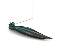 Belsea Incense Holder for Sticks, Minimalist Aesthetics Design Incense Burner for Sticks with 2 Holes, Ceramic Ash Catcher for Meditation Yoga Spa Relaxation Home Decor Gift (Wave)