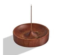 Belsea Incense Holder for Sticks, Round Wooden Incense Burner for Sticks, Handmade Black Walnut Ash Catcher for Meditation Yoga Spa Relaxation Home Decor Gift (Ebony Wood)