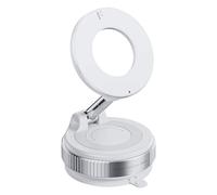 Belshonix Magnetic Vacuum Car Phone Mount, Strong Suction Dashboard & Windshield Phone Holder, 360° Adjustable Foldable Hands-Free Stand for iPhone Pro Max & Other Smartphones (White)