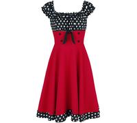 Belsira Off-The-Shoulder Swing Dress Midi Dress black red white S