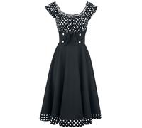 Belsira Off-The-Shoulder Swing Dress Midi Dress black white XXL