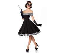 Belsira Off-The-Shoulder Swing Dress Midi Dress black XS