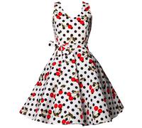 Belsira Swing Cherry Dress Midi Dress black white XXL