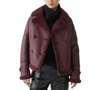 Belstaff Cedar Redwood Sherling Leather Jacket - Burgundy - XXL