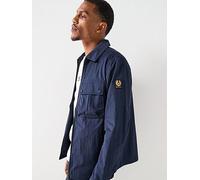 Belstaff Drome Cotton Zip Overshirt - Navy, Navy, Size Xl, Men Navy