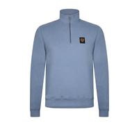 Belstaff Half-Zip Sweatshirt Colour : MID BLUE, Size : LARGE