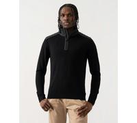 Belstaff Kilmington Mens Merino Wool Quarter Zip Jumper - Black - Black - M