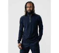 Belstaff Kilmington Mens Merino Wool Quarter Zip Jumper - Dark Ink - Dark Ink - XL