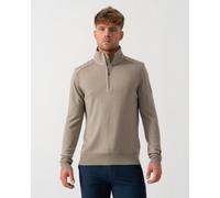 Belstaff Kilmington Mens Merino Wool Quarter Zip Jumper - Dark Sand - Dark Sand - L