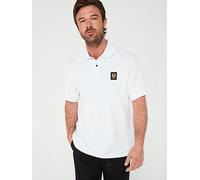 Belstaff Left Chest Patch Logo Regular Fit Polo Shirt, White, Size 2Xl, Men White