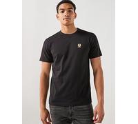 Belstaff Left Chest Patch Logo Regular Fit T-Shirt, Black, Size M, Men Black