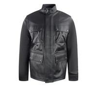 Belstaff Mens Black Grant Leather Jacket - Size 5XL