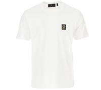Belstaff Mens Cotton Logo T-shirt White Cotton Jersey - Size Large