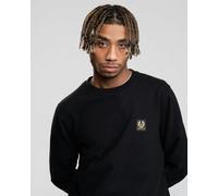 Belstaff Mens Crew Neck Sweatshirt With Logo Patch - Black - Black - M