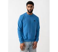 Belstaff Mens Crew Neck Sweatshirt With Logo Patch - Marine Blue - Marine Blue - L