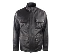Belstaff Mens Dark Brown Grant Leather Jacket - Size X-Small