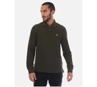 Belstaff Men's Long Sleeved Polo Shirt - Green - Size: Regular/36