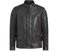 Belstaff Mens Mailstrom Black Leather Motorcycle Jacket - Size Medium
