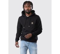 Belstaff Mens Patch Logo Black Hoodie Cotton - Size X-Large