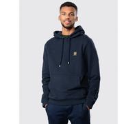 Belstaff Mens Pullover Logo Patch Hoodie - Navy Cotton - Size Large