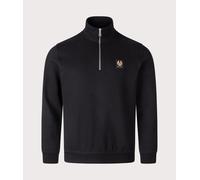 Belstaff Mens Reg Fit Belstaff Quarter Zip Sweatshirt - Colour: Black - Size: Medium