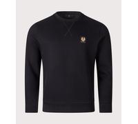 Belstaff Mens Crew Neck Sweatshirt With Logo Patch - Black - Black - M