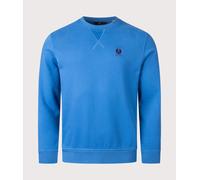 Belstaff Mens Crew Neck Sweatshirt With Logo Patch - Marine Blue - Marine Blue - M