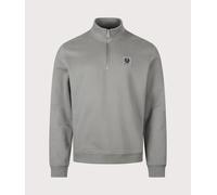 Belstaff Mens Regular Fit Belstaff Quarter Zip Sweatshirt - Colour: Atlantic Grey - Size: Medium