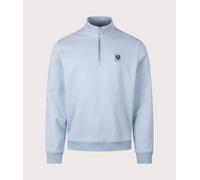 Belstaff Mens Regular Fit Belstaff Quarter Zip Sweatshirt - Colour: Mist Blue - Size: XL