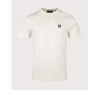 Men's Belstaff Short Sleeved Mens Logo Patch T-Shirt - Silver Birch - White - Size: 42/Regular