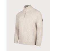 Belstaff Mens Regular Fit Westport Quarter Zip Jumper - Colour: Pale Stone - Size: Large