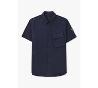 BELSTAFF Mens Scale Short Sleeve Shirt In Navy Mens Clothing Size: XXL, Colour: Navy Fabric