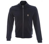 Belstaff Mens Zip Through Cotton Loopback Jersey Sweatshirt XL Dark Navy