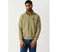 Belstaff Mens Belstaff Quarter Zip Sweatshirt - Colour: Fatigue Green - Size: Medium