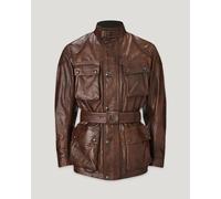 Belstaff Trialmaster Moto Motorcycle Motorbike Leather Jacket Burnt Cuero