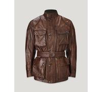 Belstaff Trialmaster Motorbike Motorcycle Leather Jacket Burnt Cuero