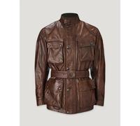 Belstaff Trialmaster Motorbike Motorcycle Leather Jacket Burnt Cuero