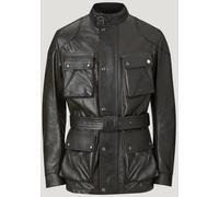 Belstaff Trialmaster Motorcycle Leather Jacket, black, size S for Men