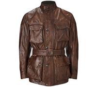 Belstaff Trialmaster Motorcycle Leather Jacket, brown, size 3XL for Men