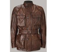 Belstaff Trialmaster Motorcycle Leather Jacket, brown, size M for Men