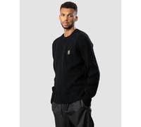 Belstaff Watch Mens Crew Neck Jumper With Logo Patch - Black - Black - M