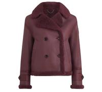Belstaff Womens Cedar Redwood Burgundy Sherling Leather Jacket - Red - Size X-Large
