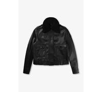 BELSTAFF Womens Rowan Leather Jacket In Black Size: 8, Colour: Black Fabric