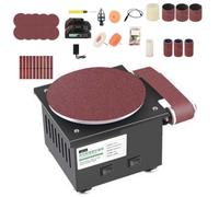 Belt and Disc Bench Sanders for Metal, Abrasive Roller Machine Bench Top Linisher with Cast Iron Base, Roating 20/40mm Belt Grinder and 150mm Disc Sander for Workshop Wood Sanding(23)