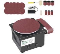 Belt and Disc Bench Sanders for Metal, Abrasive Roller Machine Bench Top Linisher with Cast Iron Base, Roating 20/40mm Belt Grinder and 150mm Disc Sander for Workshop Wood Sanding(17)