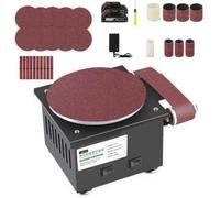 Belt and Disc Bench Sanders for Metal, Abrasive Roller Machine Bench Top Linisher with Cast Iron Base, Roating 20/40mm Belt Grinder and 150mm Disc Sander for Workshop Wood Sanding(20)