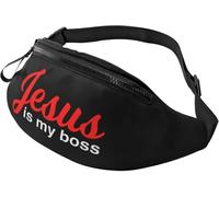 Belt Bag Christianty Jesus Is My Boss Foldable Bumbags Unisex Travel Pack For Boys Outdoors Outdoor 14X35Cm