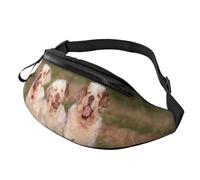 Belt Bag Clumber Spaniel Puppies Adjustable Chest Bags Premium Waistpacks For Dog Walking Workout Party 14X35Cm
