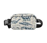 Belt Bag Crossbody Bags Fashion Waist Packs Fanny Pack with Adjustable Strap A Hand-Drawn Dinosaurs for Workout Shopping Travelling Hiking